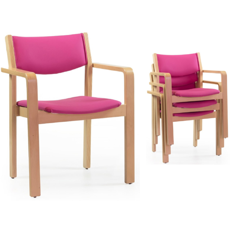 SILLA CON BRAZOS CURVOS APILABLE ATV-CD4