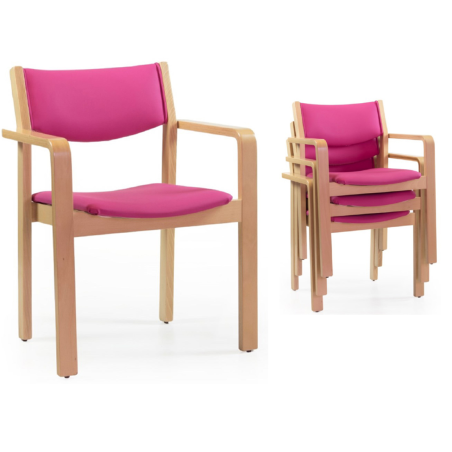 SILLA CON BRAZOS CURVOS APILABLE ATV-CD4